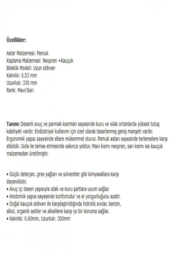 Starline Neb Stl 2113 Kimyasal Eldiven - Stl-2113 (9 Numara L Beden) X 5 Adet - 5