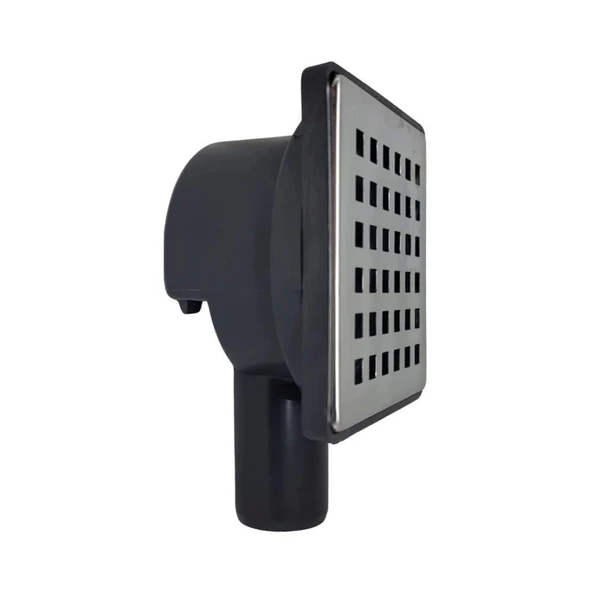 DUXXA 10x10 cm Yer Süzgeci – 32 mm Yandan Çıkışlı Paslanmaz Izgaralı - 5