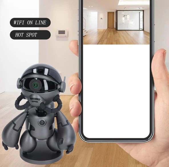 Uzay Robotu Görünümlü Şarjlı Kablosuz Ip Güvenlik Kamerası - 7