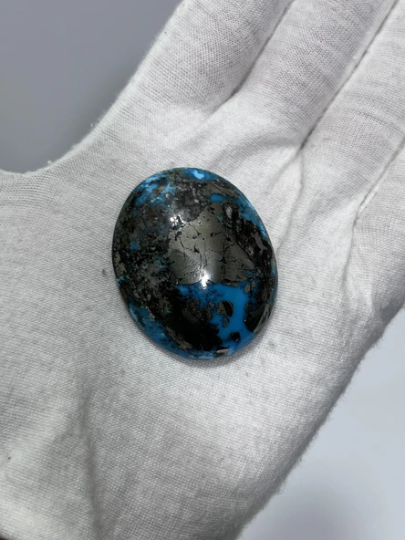 Okyanus Temalı Doğal Kabaşon Firuze Taşı 114,7 Karat - Turkuaz Taşı 28,91 Gram