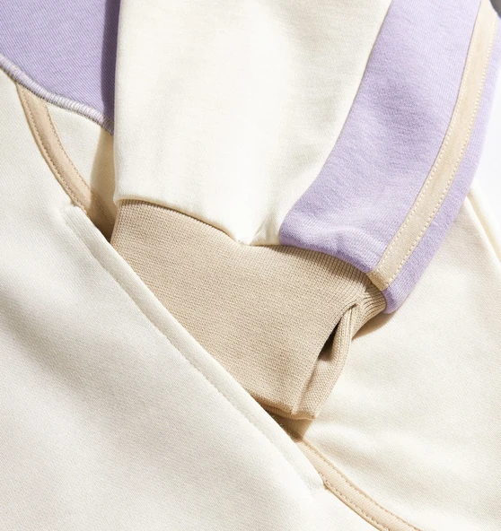 Skechers W Diagonal Lw Fleece Crew Neck Sweatshirt S2510045-102 Kadın Sweatshirt - Resim 4