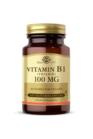 Solgar Vitamin B1 Thiamin 100 mg 100 Vegetable Kapsül ürün görseli 1