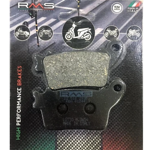 Yamaha YZF-R1  Arka Fren Balata RMS (made in italy)