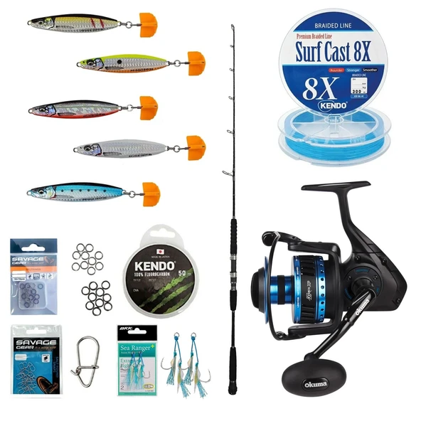 Yek Outdoor Profesyonel Tekne Oltası Seti Cavalla Speed Jigging Spin 159cm MH 150-250GR 1 Parça Kamış&Okuma Azores ZXP-8000 6+1 bb Olta Makinesi