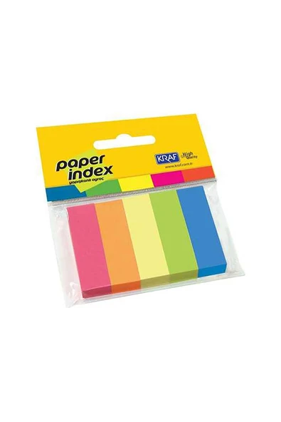 Kraf Kağıt Index 15x50 mm 5 Renk x 100 Sayfa