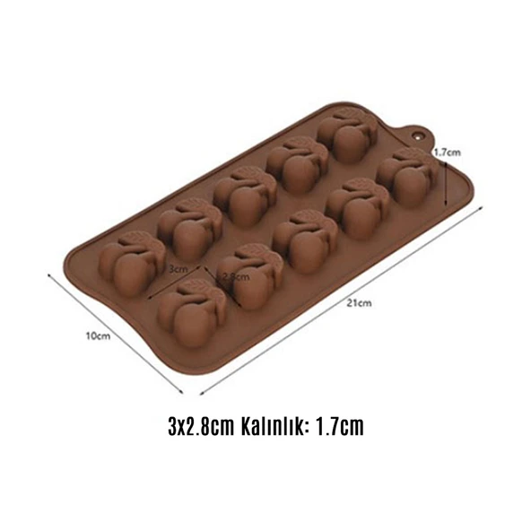 Silikon Kalıp Çikolata Ve Buz Kiraz Şeker Hamuru Kek Kalıbı 15 Li - 6