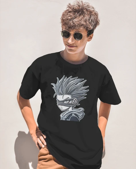 Anime Savaşçı Baskılı Erkek Tişört  Gizemli ve Güçlü Stil - 2