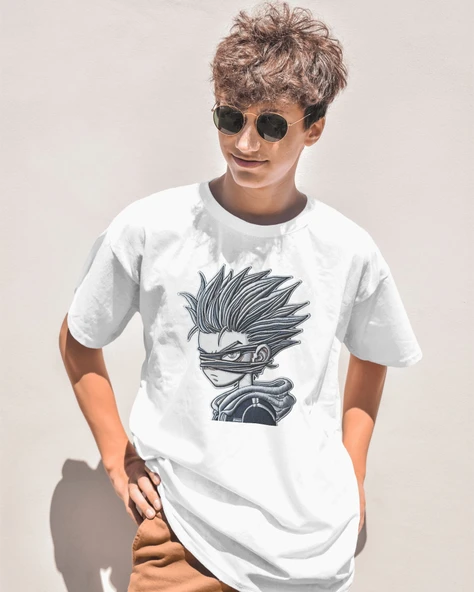 Anime Savaşçı Baskılı Erkek Tişört  Gizemli ve Güçlü Stil - 1