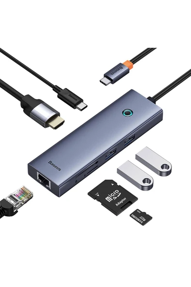 Baseus Ultrajoy 7in1 Type-C Hub  (Type-C to 1xHDMI4K 30Hz + 2xUSB 3.0 + 1xPD +RJ45 + SD/TF3.0) - 4