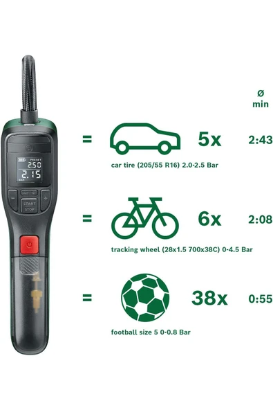 Bosch EasyPump Akülü Hava Kompresörü - 0603947000 - 3