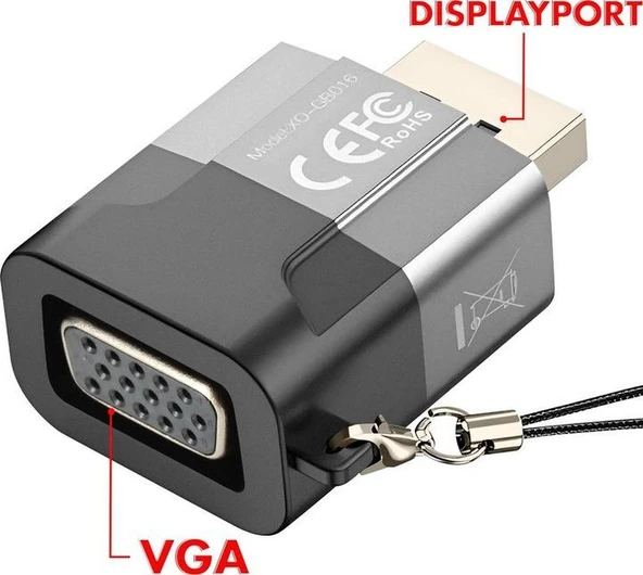DP to VGA Çevirici Adaptör 1080P Yüksek Çözünürlüklü, Tak & Çalıştır, Mini Portatif Dönüştürücü - 4