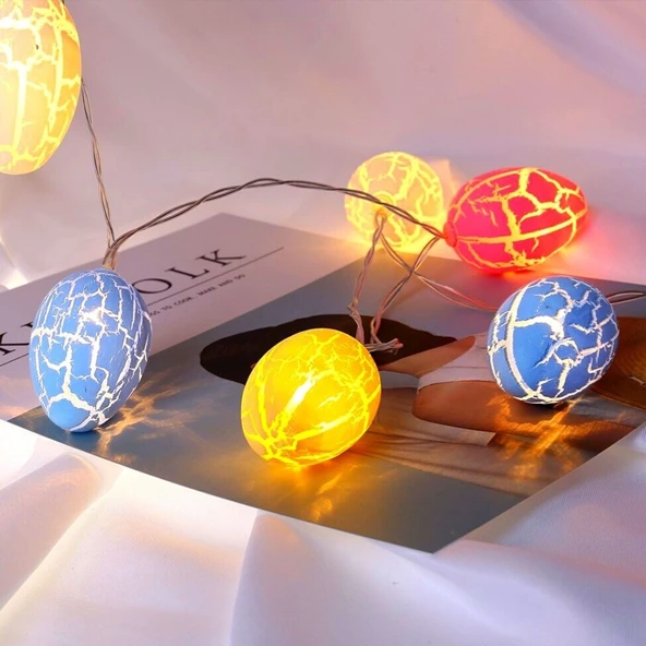 10&apos;lu Renkli Yumurta Şeklinde Dekoratif Dolama Led Aydınlatma  GO50609089850 - 3