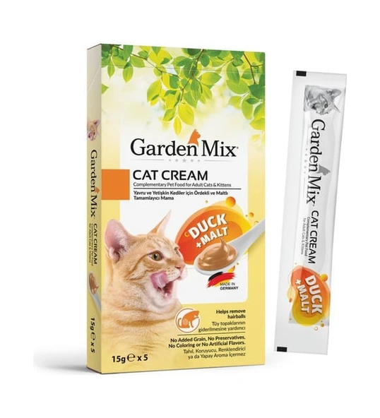 Garden Mix Malt ve Ördekli Sıvı Kedi Ödül Maması 15 Gr 5 Adet