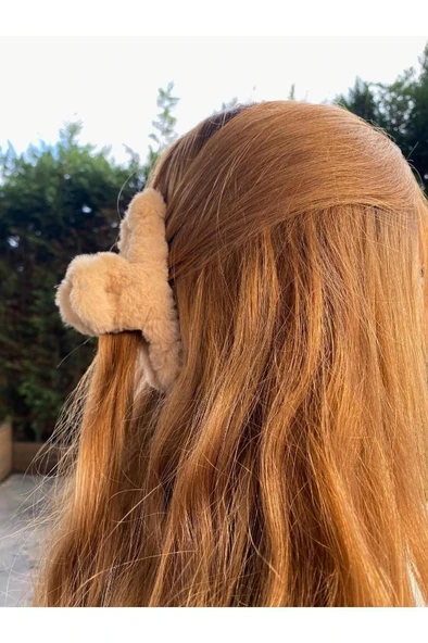 Peluş Yumuşak Tüylü Mandal Toka 3'lü 11 cm - 3