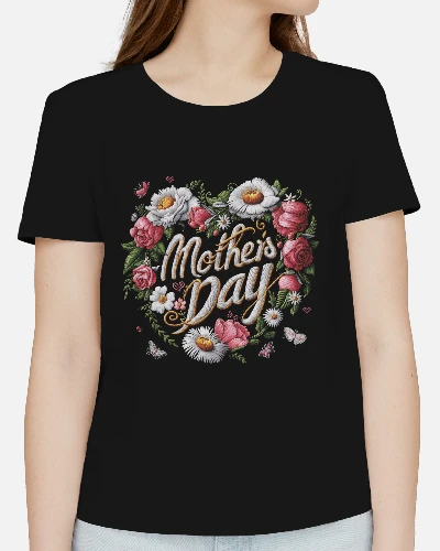 Mothers Day Çiçek Desenli Kadın Tişört  Anneler İçin Şık ve Anlamlı Tasarım - 2