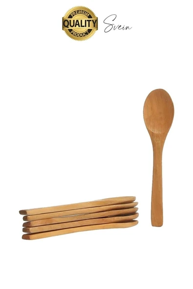 6'lı Mini Bambu Mama ve Baharat Kaşığı Seti Ahşap Çevre Dostu Mutfakta Reçel Bal Dondurma Çorba - 2
