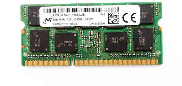 MT18KSF1G72HZ-1G6E2ZE  MICRON 8GB EP3L-12800E DDR3-1600 ECC 2RX8 CL11 204 PIN 1.35V SODIMM EDIMM NOTEBOOK SERVER RAM BELLEK