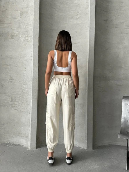 Jogger lastik paça pantolon - 3