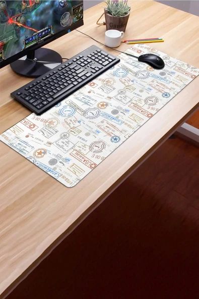 SonicTouch Damga Pulu Koleksiyonu Gamer Oyuncu Dikişsiz Sıvı Geçirmez Klavye Mouse Pad 32x70Cm - 3