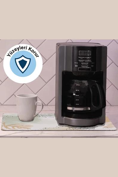 Valerine Life Kahve Makinesi Matı Sıvı Geçirmez Kaymaz Yıkanır Çaycı Çay Espresso Makinesi Pad 35x45cm 27241231 - 2