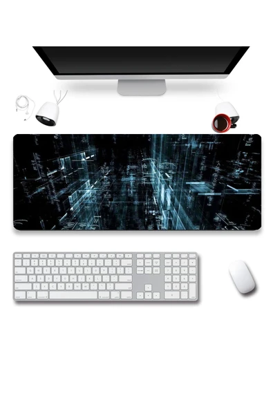 SonicTouch Sanal Gerçeklik Mavi Gamer Oyuncu Dikişsiz Sıvı Geçirmez Klavye Mouse Pad 32x70Cm - 2