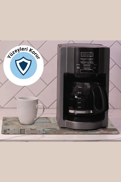 Valerine Life Kahve Makinesi Matı Sıvı Geçirmez Kaymaz Yıkanır Çaycı Çay Espresso Makinesi Pad 35x45cm 27241229 - 2