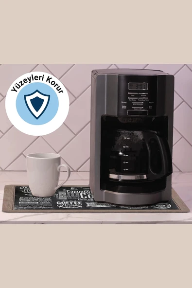 Valerine Life Kahve Makinesi Matı Sıvı Geçirmez Kaymaz Yıkanır Çaycı Çay Espresso Makinesi Pad 35x45cm 27250205 - 2