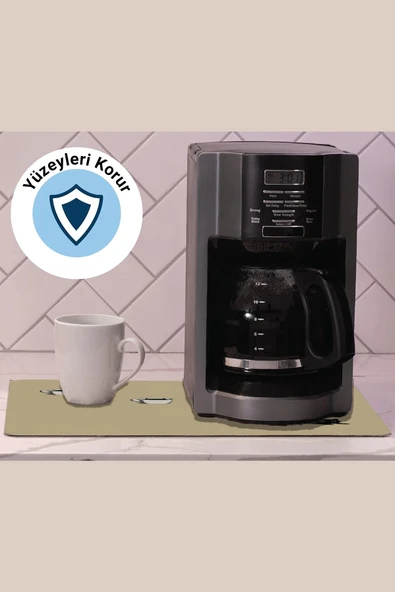 Valerine Life Kahve Makinesi Matı Sıvı Geçirmez Kaymaz Yıkanır Çaycı Çay Espresso Makinesi Pad 35x45cm 27KHD241228 - 2