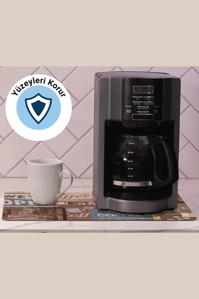 Valerine Life Kahve Makinesi Matı Sıvı Geçirmez Kaymaz Yıkanır Çaycı Çay Espresso Makinesi Pad 35x45cm 27KHD241227 - 2