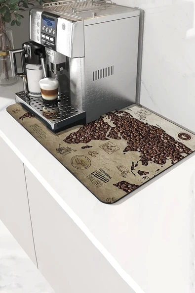 Valerine Life Kahve Makinesi Matı Sıvı Geçirmez Kaymaz Yıkanır Çaycı Çay Espresso Makinesi Pad 35x45cm 27KHD250208