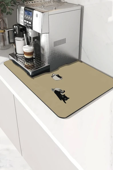 Valerine Life Kahve Makinesi Matı Sıvı Geçirmez Kaymaz Yıkanır Çaycı Çay Espresso Makinesi Pad 35x45cm 27KHD241228