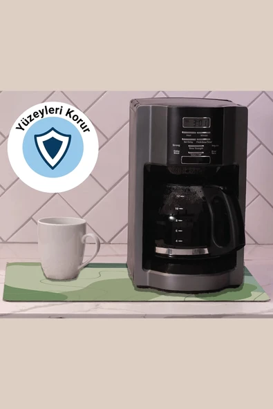 Valerine Life Kahve Makinesi Matı Sıvı Geçirmez Kaymaz Yıkanır Çaycı Çay Espresso Makinesi Pad 35x45cm 27241230 - 2