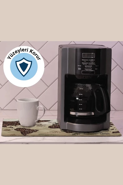 Valerine Life Kahve Makinesi Matı Sıvı Geçirmez Kaymaz Yıkanır Çaycı Çay Espresso Makinesi Pad 35x45cm 27KHD250208 - 2