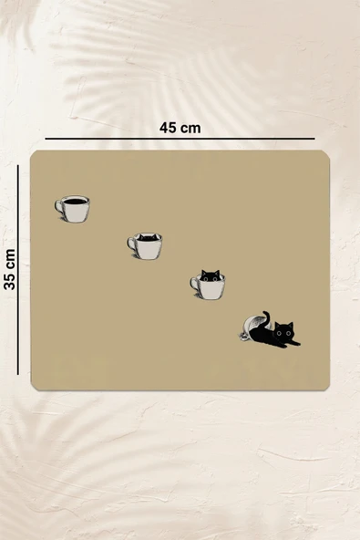 Valerine Life Kahve Makinesi Matı Sıvı Geçirmez Kaymaz Yıkanır Çaycı Çay Espresso Makinesi Pad 35x45cm 27KHD241228 - 3