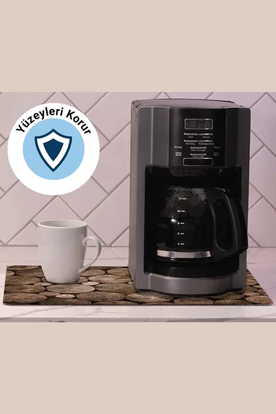 Valerine Life Kahve Makinesi Matı Sıvı Geçirmez Kaymaz Yıkanır Çaycı Çay Espresso Makinesi Pad 35x45cm 27250204 - 2