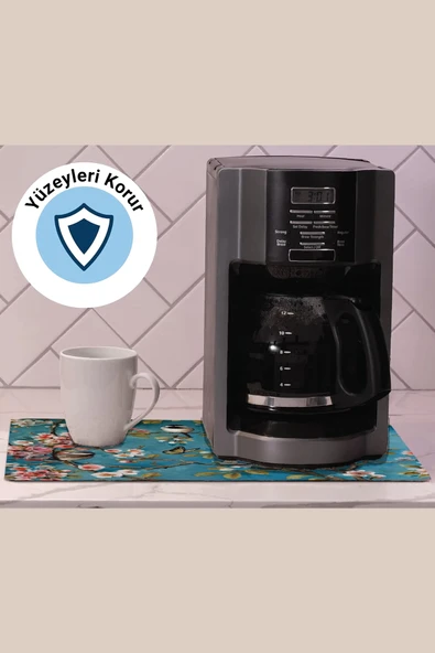 Valerine Life Kahve Makinesi Matı Sıvı Geçirmez Kaymaz Yıkanır Çaycı Çay Espresso Makinesi Pad 35x45cm 27250202 - 2