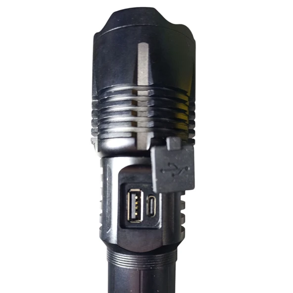 1500 Lümen TG Led 2800 mAH Zoom Özellikli Şarj Edilebilir El Feneri SK3300 TG-53-vice/(1395) 2913 - Resim 3