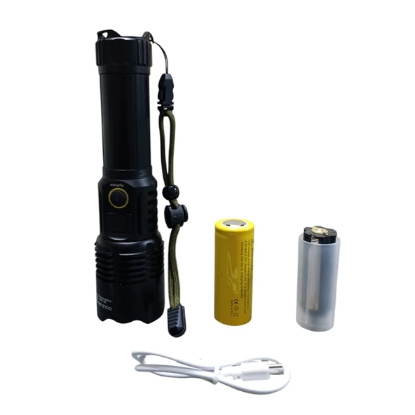 1500 Lümen TG Led 2800 mAH Zoom Özellikli Şarj Edilebilir El Feneri SK3300 TG-53-vice/(1395) 2913 ürün görseli