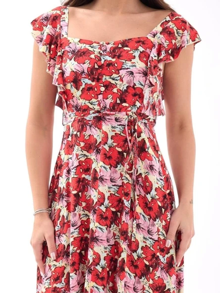 5370 ELBİSE-KIRMIZI - 3