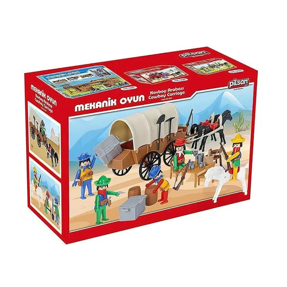 04 003 Mini Mekanik Seri 3 Kovboy Arabası -Pilsan Oyuncak - 2