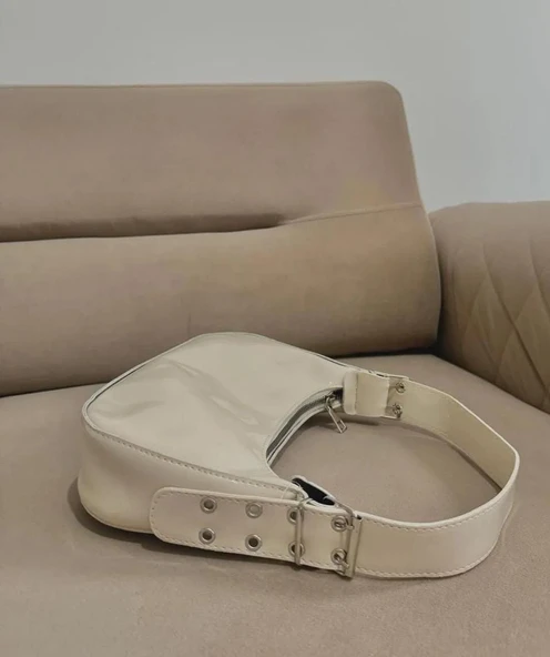 kadın bej baget  el ve omuz çantası - 2