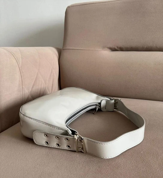 kadın gri baget  el ve omuz çantası - 2