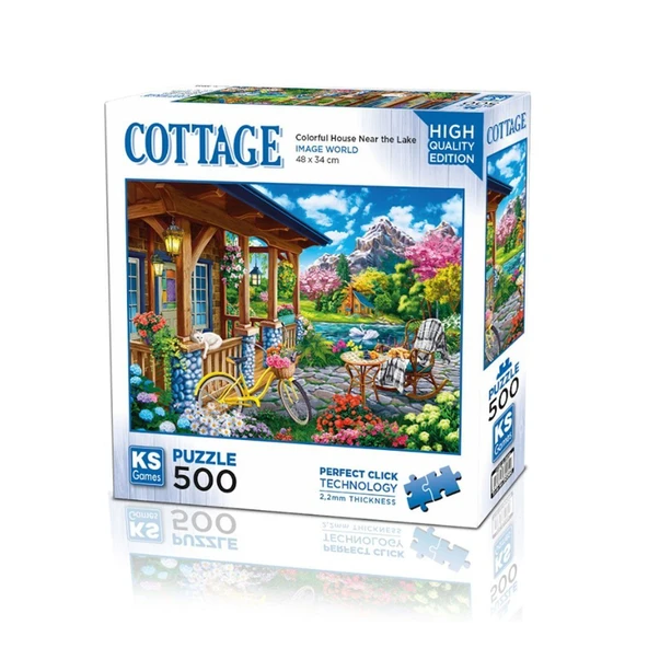 20053 Colorful House Near The Lake  500 Parça Puzzle -KS Puzzle - 2