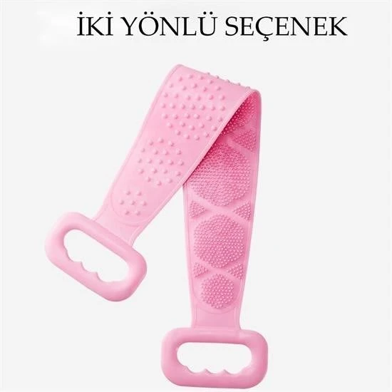 Çift Taraflı Banyo Hamam Lifi Silikon Masajlı Yumuşak Duş Lifi Uzun Ömürlü Hazır Banyo Kesesi -1 Adet Stokta Olan Renk Gönderilir - 7