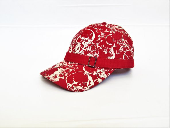 salarticaret Arkadan Ayarlamalı Desenli Kırmızı Unısex Şapka