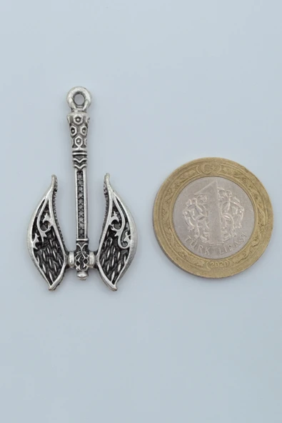 Balta - Axe Gümüş Kaplama Örme Zincir Kolye - Resim 4