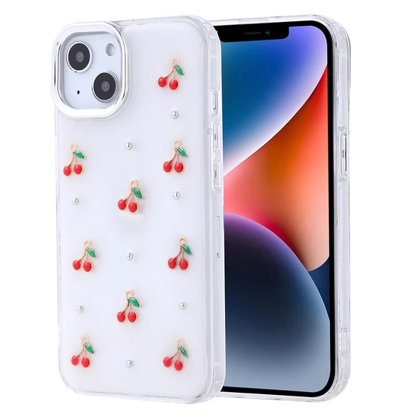 iPhone 13 Kılıf Airbag Tasarımlı Simli Şeffaf Kutup Kapak - Resim 4