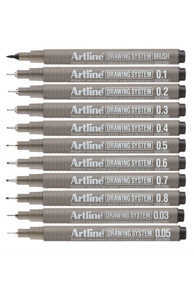 Artline Drawing System Teknik Çizim Kalemi 11'li Tam Set