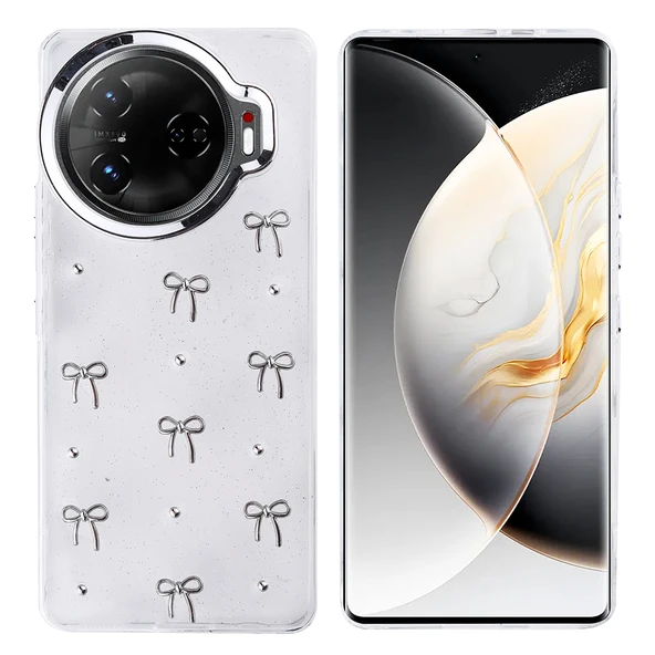 Tecno Camon 30 Pro 5G Kılıf Airbag Tasarımlı Simli Şeffaf Kutup Kapak - Resim 3