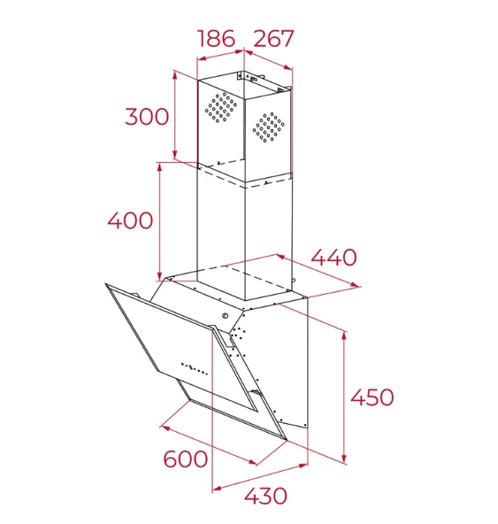 TEKA TVT 60.1 SİYAH CAM 60 CM. DUVAR TİPİ DAVLUMBAZ - Resim 3